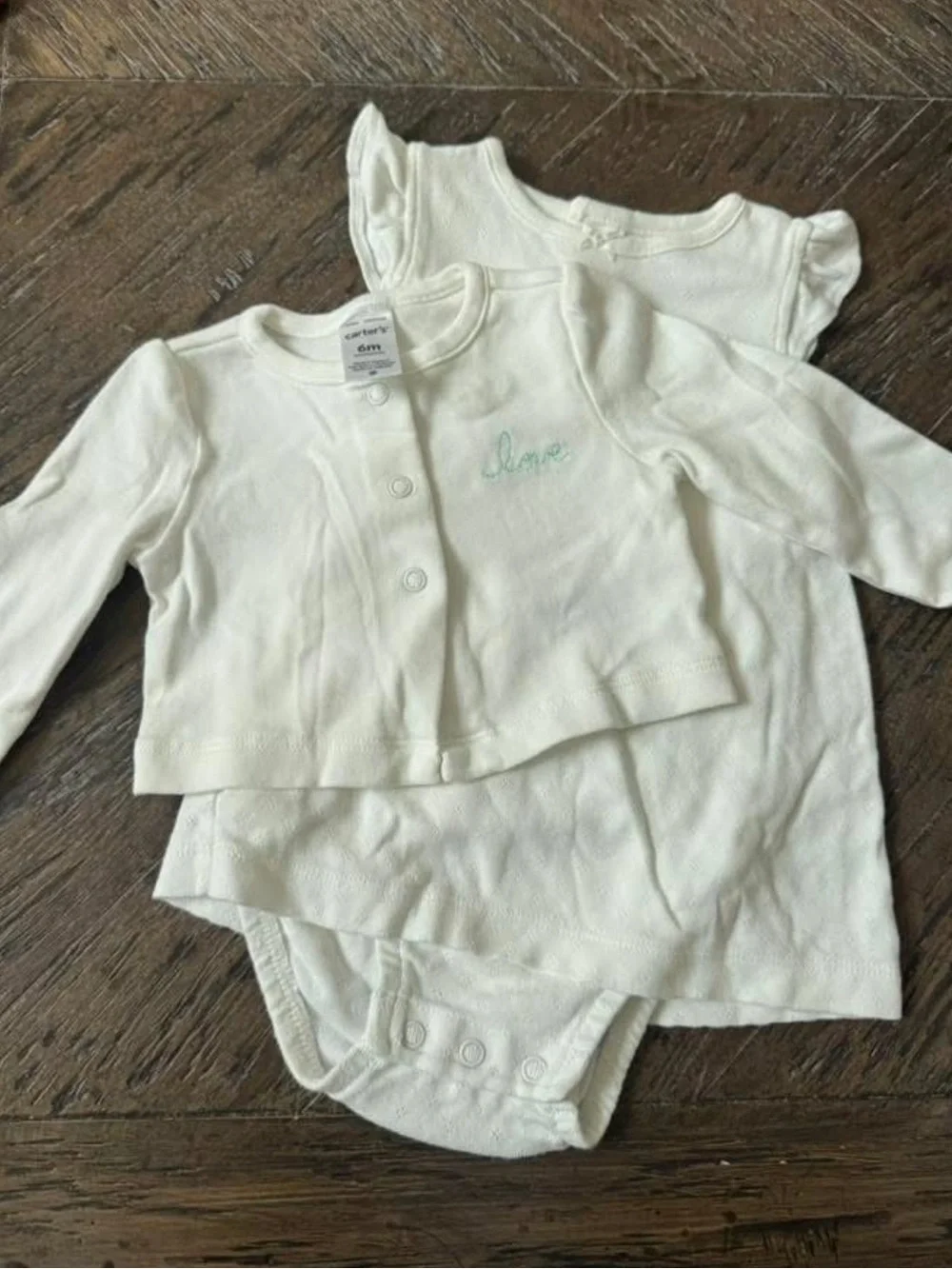 Carter's White Baby Onesie & Cardigan Set